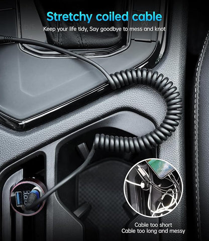 USB C Cable 100W 3FT Coiled USB C to USB C Charger Cable - Image 5