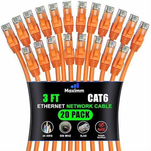 Maximm Cat 6 Ethernet Cable 3 ft by MaximmCable