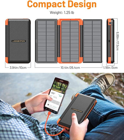 Power Bank Solar Charger 46800mAh Built in 4 Cables 3 Foldable Solar Panels - Image 7