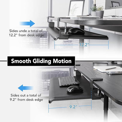 EHO Clamp-On Retractable Adjustable Keyboard Tray, Under Desk Ergonomic - Image 2