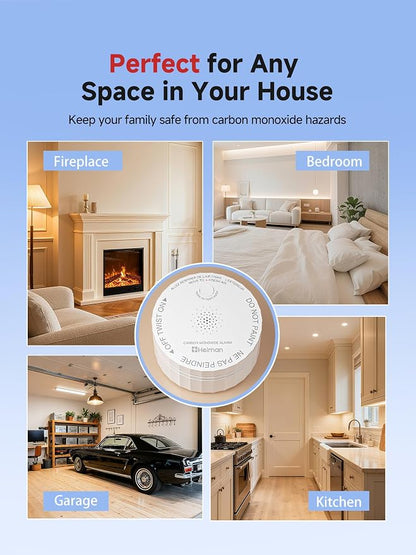 Heiman Smart Carbon Monoxide Detectors, Real-Time Notifications, 2.4 GHz Wi-Fi - Image 9
