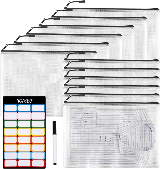 12pcs Mesh Zipper Pouch Bags, A3 Puzzle Bag by YOPCDJ