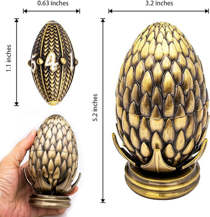 ARUOHHA DND Metal Dice Bronze Dragon Egg Dice - Image 6