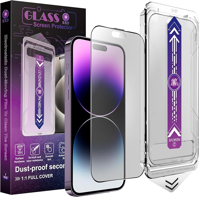 2 Pack Matte Screen Protector for iPhone 14 Pro Max/iPhone 15 Plus/iPhone 16 by Unknown