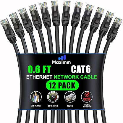 Maximm Cat 6 Ethernet Cable 0.6 ft by MaximmCable