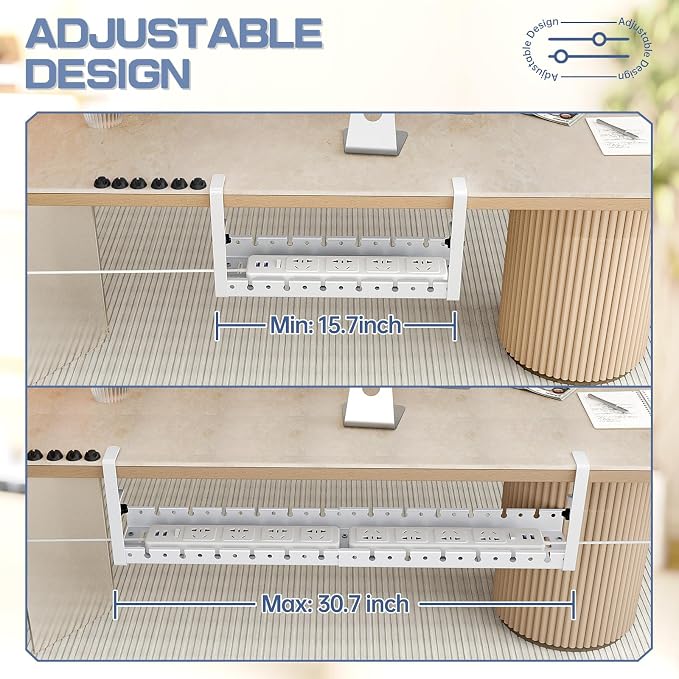 Shikha Under Desk Cable Tray, 15.7"-30.7" Retractable Under Desk Cable - Image 4