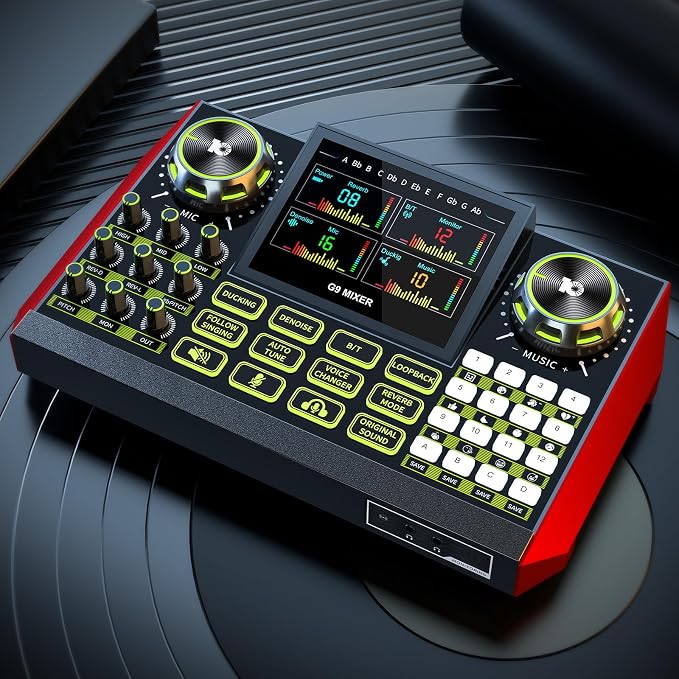 Audio Mixer, Sound Board for Pc/Phone Live Streaming Singing Gaming, Sound by tenlamp