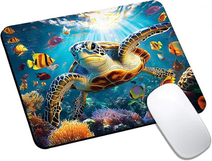 Mouse Pad, Cute Ocean Colorful Turtle Mouse Pads by HUOCAIREN
