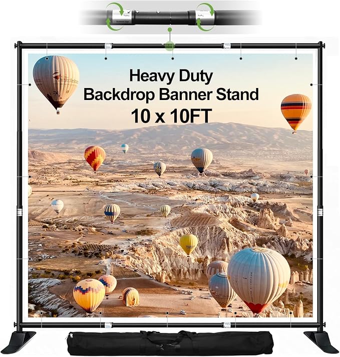 FUDESY 10x10 ft Backdrop Banner Stand, Heavy Duty Adjustable Background Kit by FUDESY