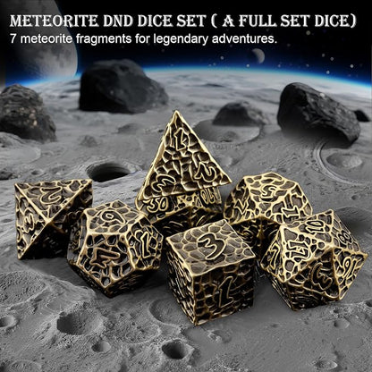 Haxtec Metal DND Dice Set Polyhedral D&D Dice Compatible - Image 3