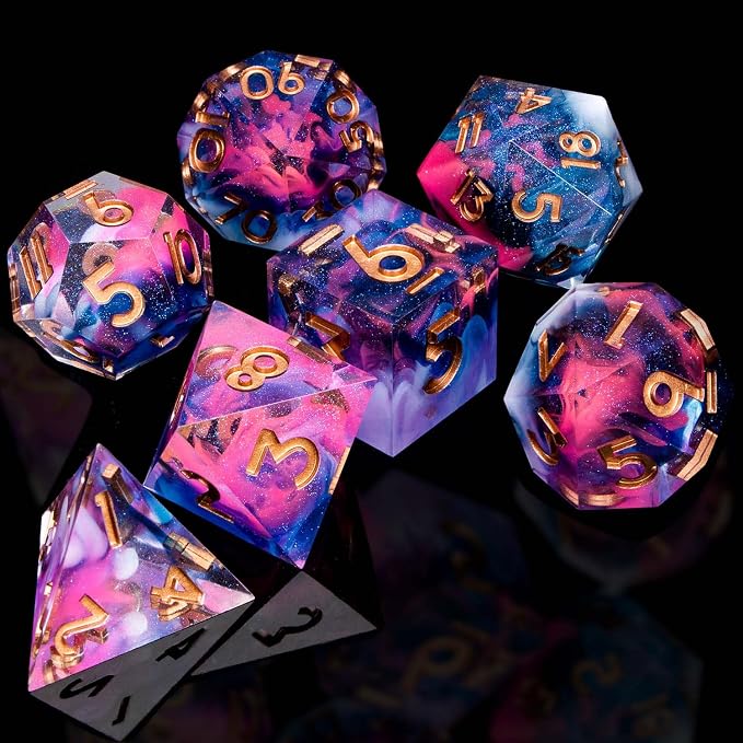 ARUOHHA Sharp Edges Dice Set DND Resin Lightning Dice - Image 6