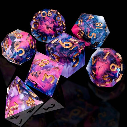 ARUOHHA Sharp Edges Dice Set DND Resin Lightning Dice - Image 6