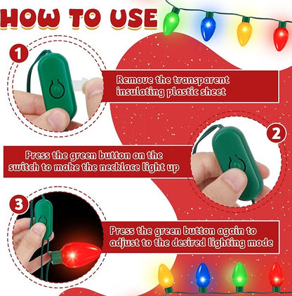 QZYL 24 Pack Light Up Christmas Necklace, Colorful Christmas Necklaces - Image 4