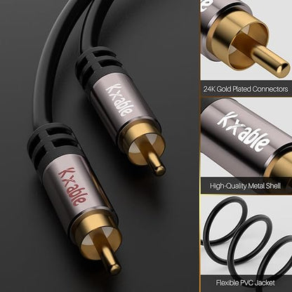 RCA Cable 4FT, 2RCA Male to 2RCA Male Stereo Audio Cable, 【Oxygen-Free Copper - Image 2