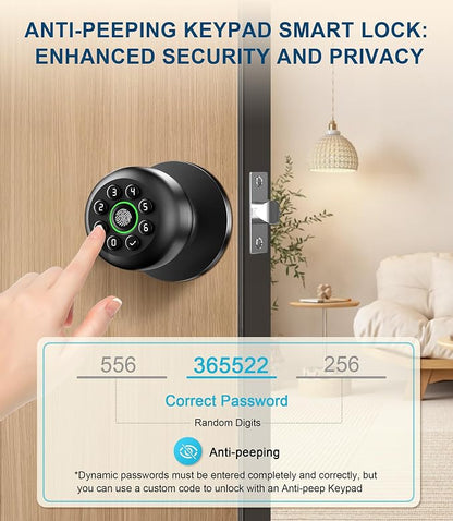 Fingerprint Door Lock, Smart Fingerprint Door Knob - Image 3