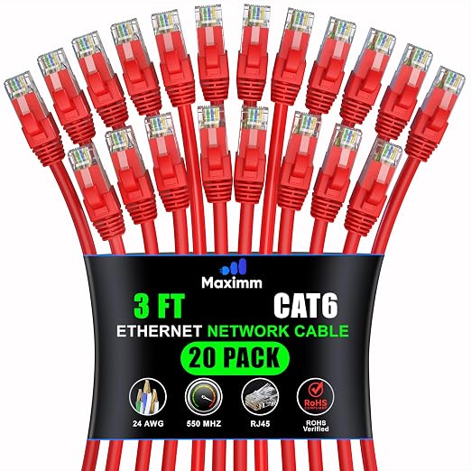 Maximm Cat 6 Ethernet Cable 3 ft by MaximmCable