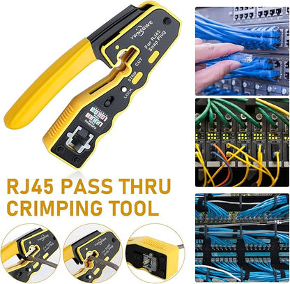 RJ45 Crimp Tool Kit Pass Through Ethernet Crimper - Image 2