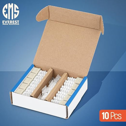 Everest 90° Angled RJ45 Cat6 Keystone Jacks 10-Pack in Ivory - Image 2