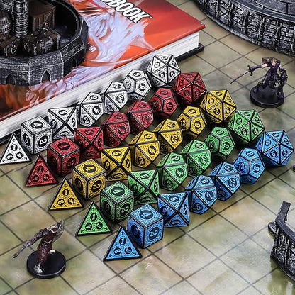CiaraQ Polyhedral Dice with 5 Pouches, 5 Sets of Retro Dice - Image 6