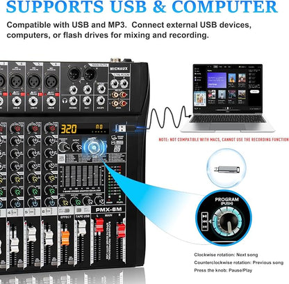 Audio Mixer 6 Channel Professional Mixer Console - Image 7