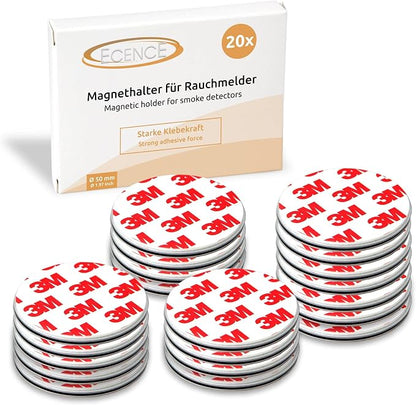 ECENCE Magnetic Smoke Detector Installation Tool 20pcs Magnetic Adhesive Pads by ECENCETradingGmbH
