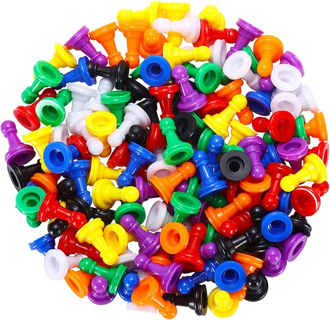 Gejoy 128 Pcs Board Game Pieces Multicolor Plastic Pawns Game Pieces - Image 6