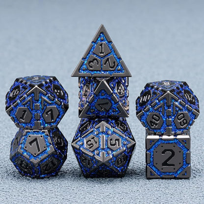 DND Metal Dice Set with Cracks, Polyhedral Dice - Image 4