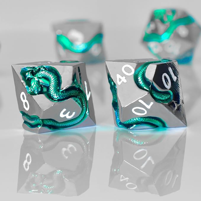 RULE DICE Serpent's Cunning Metal DND Dice Set - Image 4