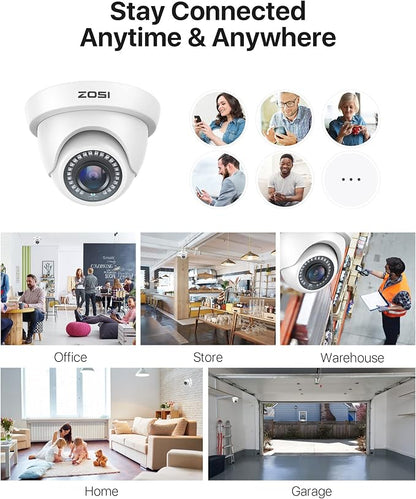 ZOSI 4Pack 2.0MP HD 1080P Security Cameras Kit, 80ft Night Vision, Indoor - Image 7