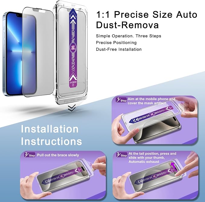 2 Pack Matte Screen Protector for iPhone 16e and iPhone 14 and iPhone 13 and - Image 3