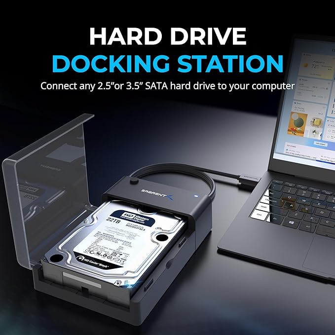SABRENT USB 3.0 to SATA External Hard Drive Lay-Flat Docking Station - Image 4