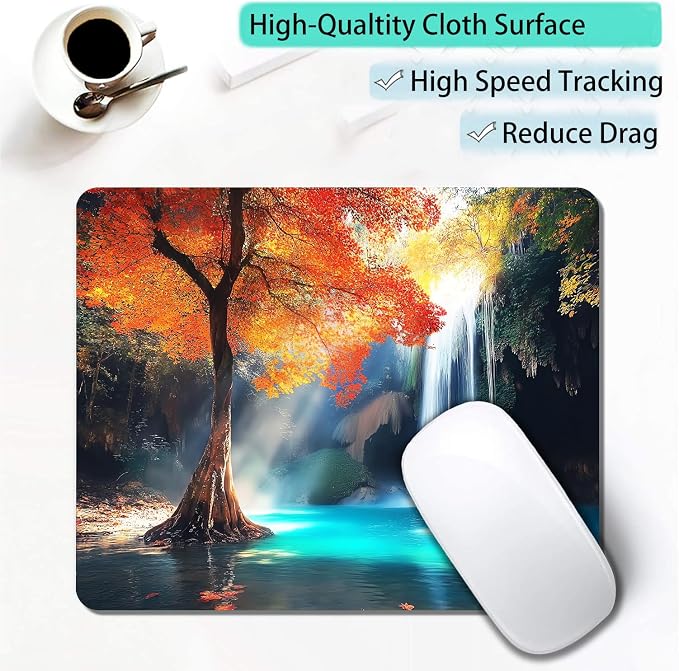 Aesthetic Natural Lake Forest Custom Mouse Pad - Image 3