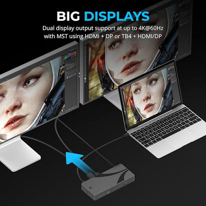 SABRENT Thunderbolt 4 Docking Station, TB4 Ports, USB4 & TB3 Compatible - Image 5