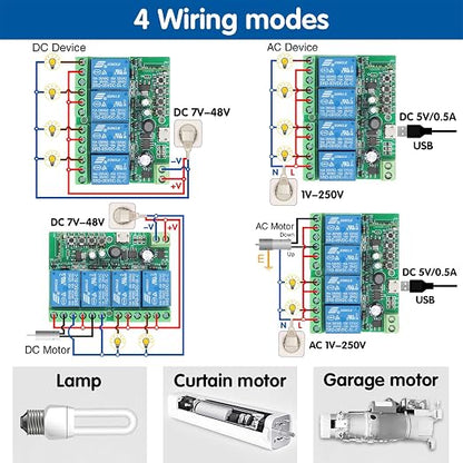 DieseRC 4 Channels WiFi Smart Switch, DC 5V 12V 24V 36V Passive Output Relay - Image 7