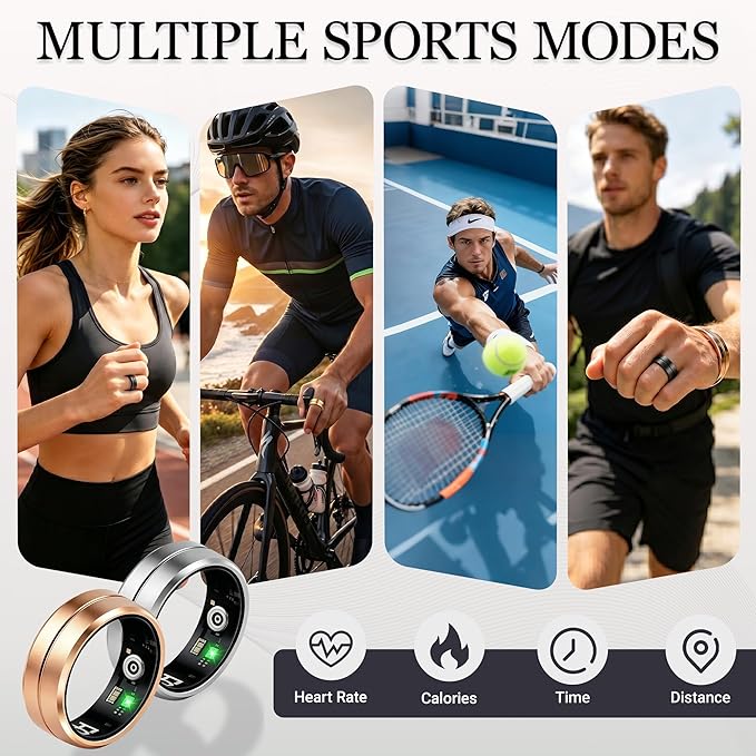 Smart Ring for Women Men, All-New Matte Scratch-Resistant Design, Health & - Image 3