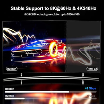 8K Fiber Optic HDMI Cable 30 FT, 8K@60Hz 4K@240Hz, Thin Extra Long HDMI Cable - Image 4