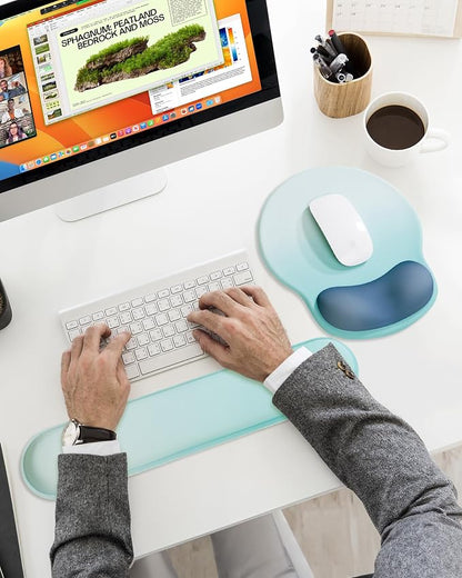 Ergonomic Mouse Pad Wrist Support Set, Memory Foam Keyboard Wrist Rest Set - Image 8