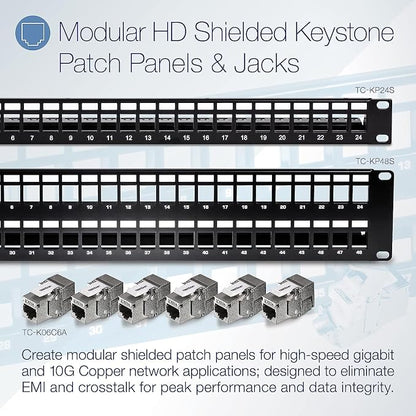 TRENDnet Shielded Cat6A RJ45 Keystone Jack 6-Pack Bundle, Use - Image 3