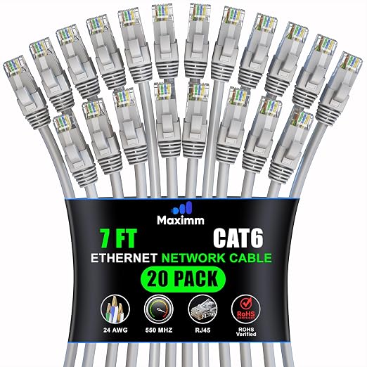 Maximm Cat 6 Ethernet Cable 7 ft by MaximmCable