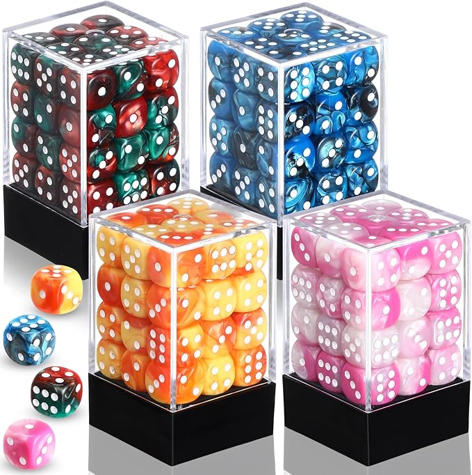 144 Pieces 12mm 6 Sided Mini Dice Set by Foilswirl