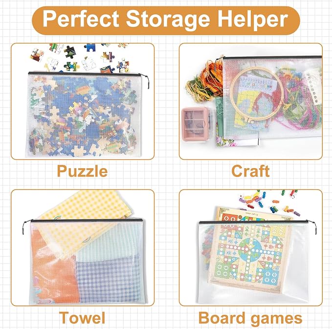 24pcs Mesh Zipper Pouch Puzzle Storage Bags A3 17x12 Inches Large File Bags - Image 6