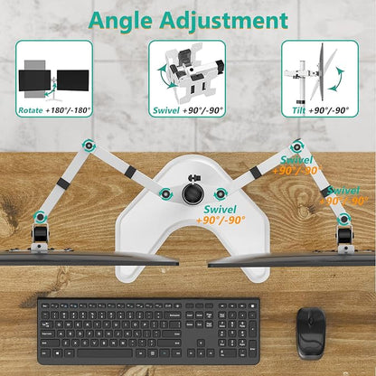 WALI Dual Monitor Stand, Free Standing Desk Mount - Image 3