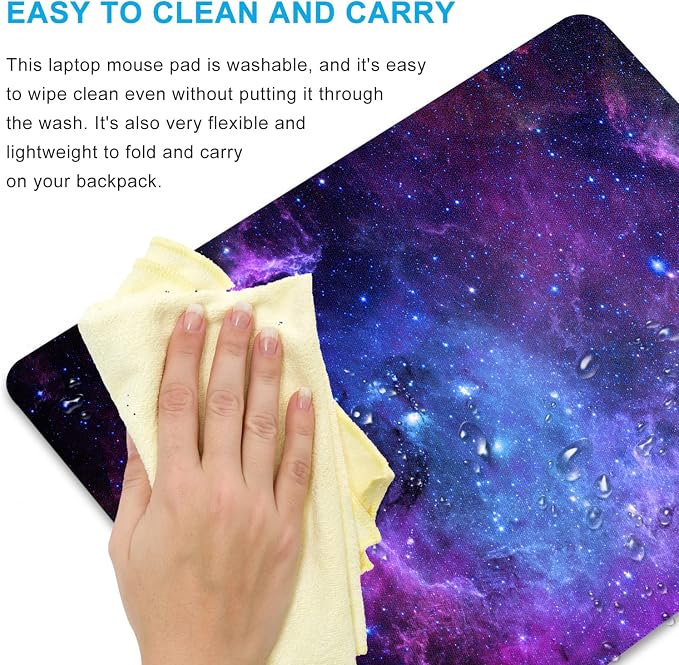 Purple Galaxy Mouse pad, Small Personalized Nebula Design Washable Rubber Mouse - Image 5