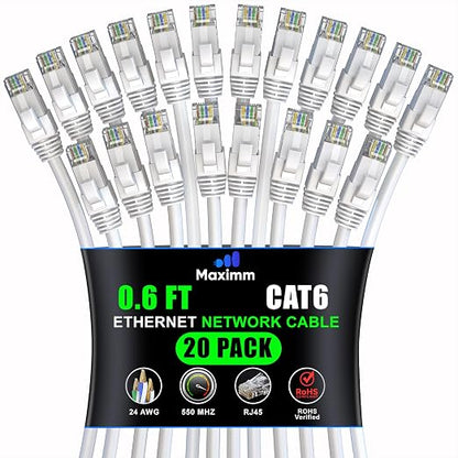 Maximm Cat 6 Ethernet Cable 0.6 ft by MaximmCable
