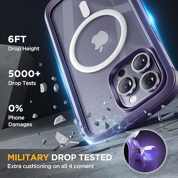 Miracase Magnetic for iPhone 14 Pro Case 6.1 inch, Upgrade Full-Body Clear - Image 4