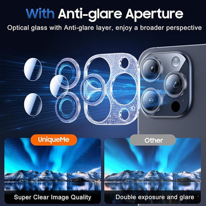 UniqueMe for 3 Pack iPhone 15 Pro/iPhone 15 Pro Max Camera Lens Protector - Image 4
