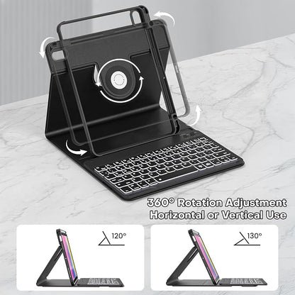 YBING for iPad A16 Case with Keyboard 11th &10th Generation, 360 Rotation - Image 5