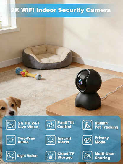 2K 5G Indoor Security Camera, No Subscription AI Baby Monitor - Image 2