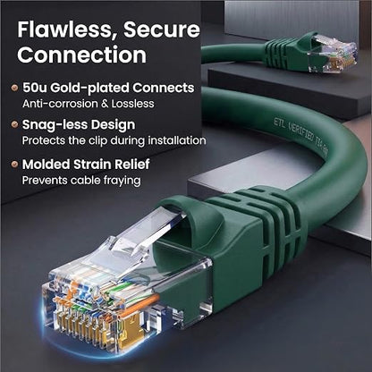 GEARit Cat 6 Ethernet Patch Cable 1 ft Green Cat6 Patch Cables 1ft - Image 4