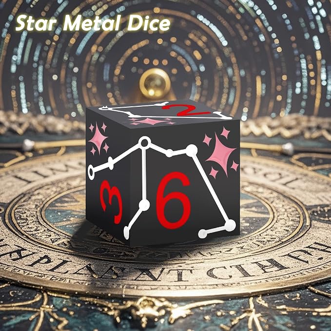 PJOY Metal Dice Set D&D Star Dice Set DND Polyhedral Dice - Image 2
